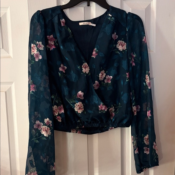 miami Tops - Miami Teal Floral Wrap Blouse